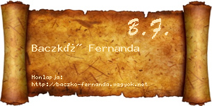 Baczkó Fernanda névjegykártya